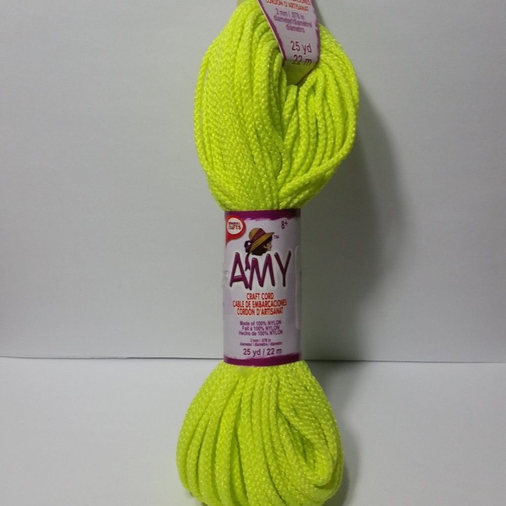 Heat Fusible Craft Cord Neon Yellow 25d Set of 3